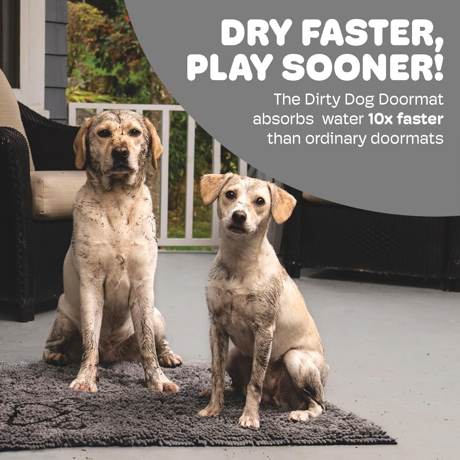 Versatile Dog Doormat 60''x30'' - Stylish Grey with Rapid Drying Ability