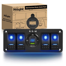 Load image into Gallery viewer, High-Speed USB Charger &amp; Waterproof Rocker Switch Panel for Trucks, Boats, RVs