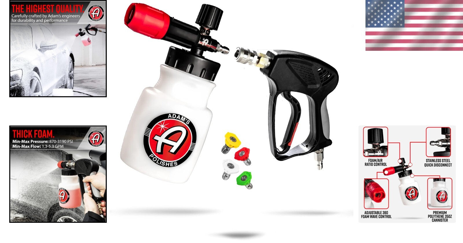 Premium Stainless Steel Snow Foam Sprayer - 4.84 lb Pressure Washer Essential