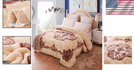 Soft & Warm Korean Mink Blanket 86 x 95 in - Durable & Heavy-Weight Comfort