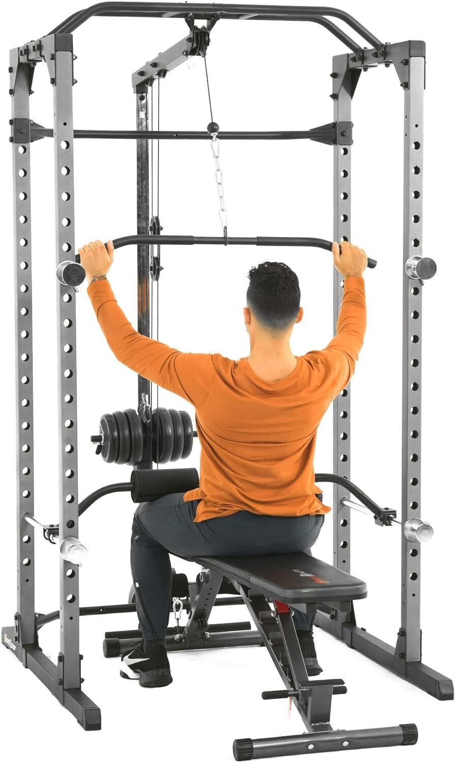 Multi-Function Power Cage with LAT Pulldown Attachment - 270 lbs Capacity