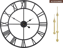 Load image into Gallery viewer, 24" Round Metal Wall Clock - Minimalist Silent Decor for Living Room &amp; Kitchen
