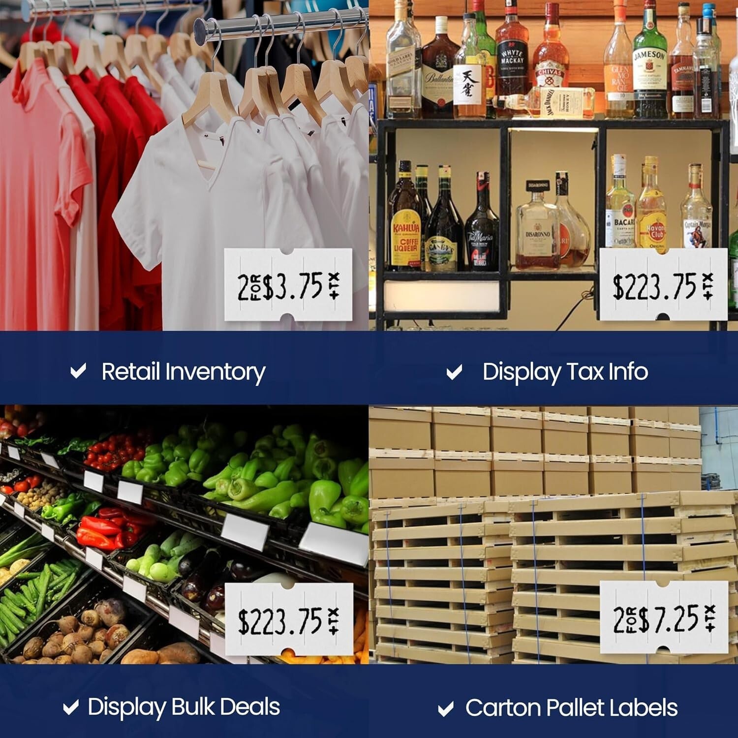 Versatile White 1 Line Pricing Labels – 32 Rolls, Perfect for Retail Needs