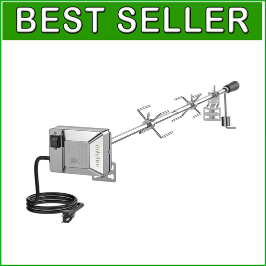 Effortless BBQ Rotisserie Kit for All Gas Grills - 110V Motor & 45" Spit Rod