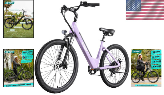 Electric City Bike with 5 Pedal-Assist Levels & 7-Speed for Urban Adventures
