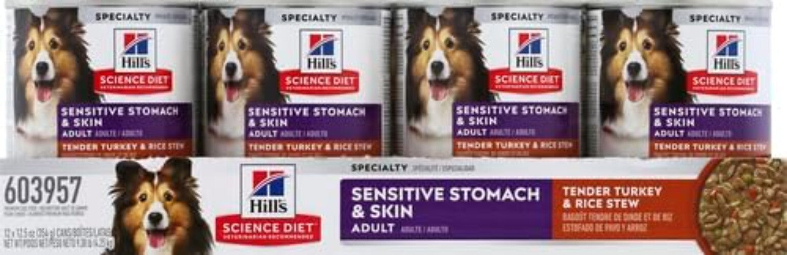 Science Diet Wet Dog Food - Adult Sensitive Stomach Turkey & Rice, 12.5 Oz, 1...