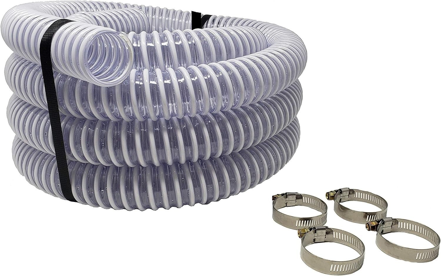 Durable 20 FT Pool Filter Pump Hose - Heavy-Duty Kink-Proof Design Incl. Clamps
