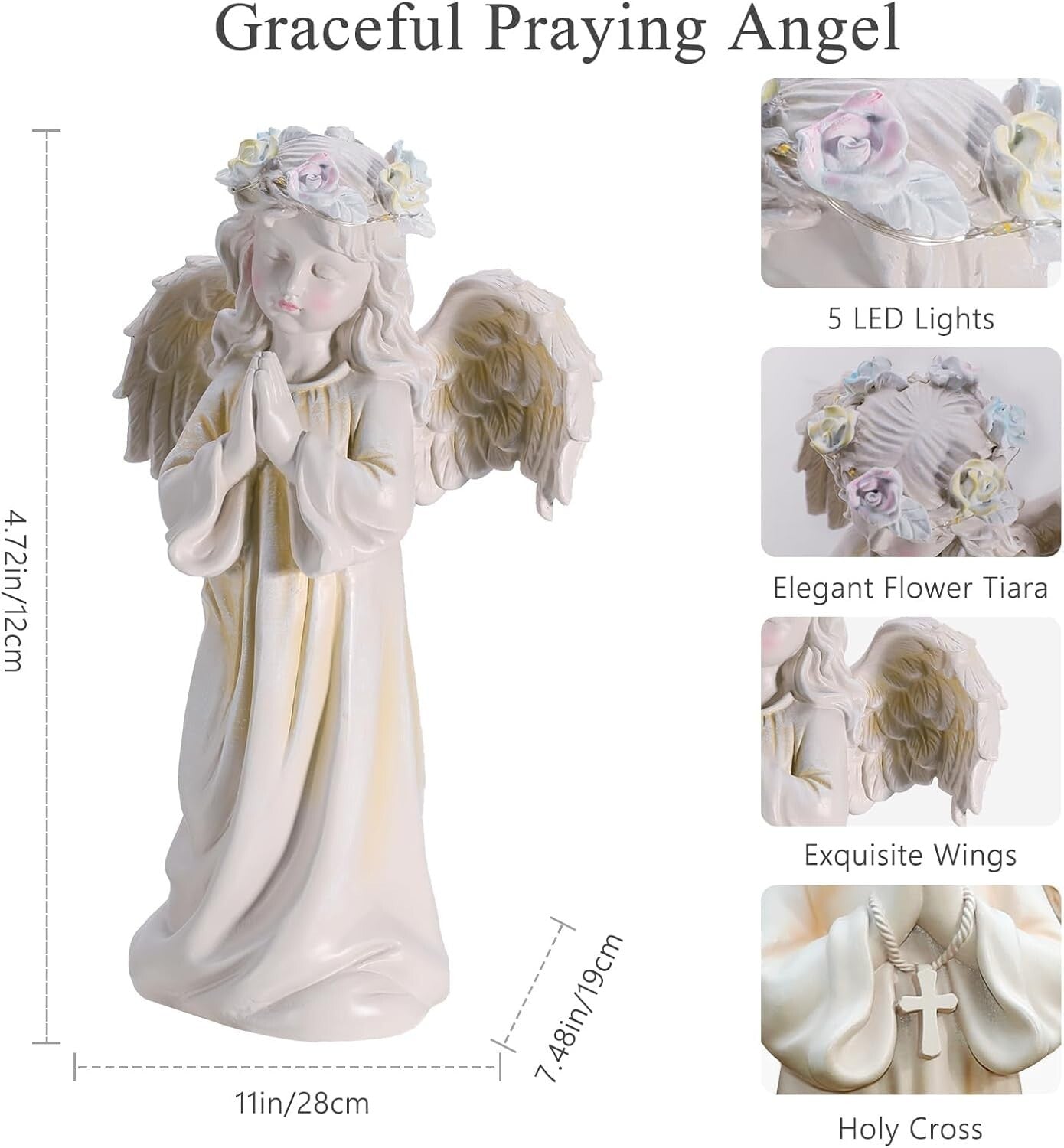 Elegant Solar-Powered Angel Statues - Perfect Sympathy Gift for Gardens