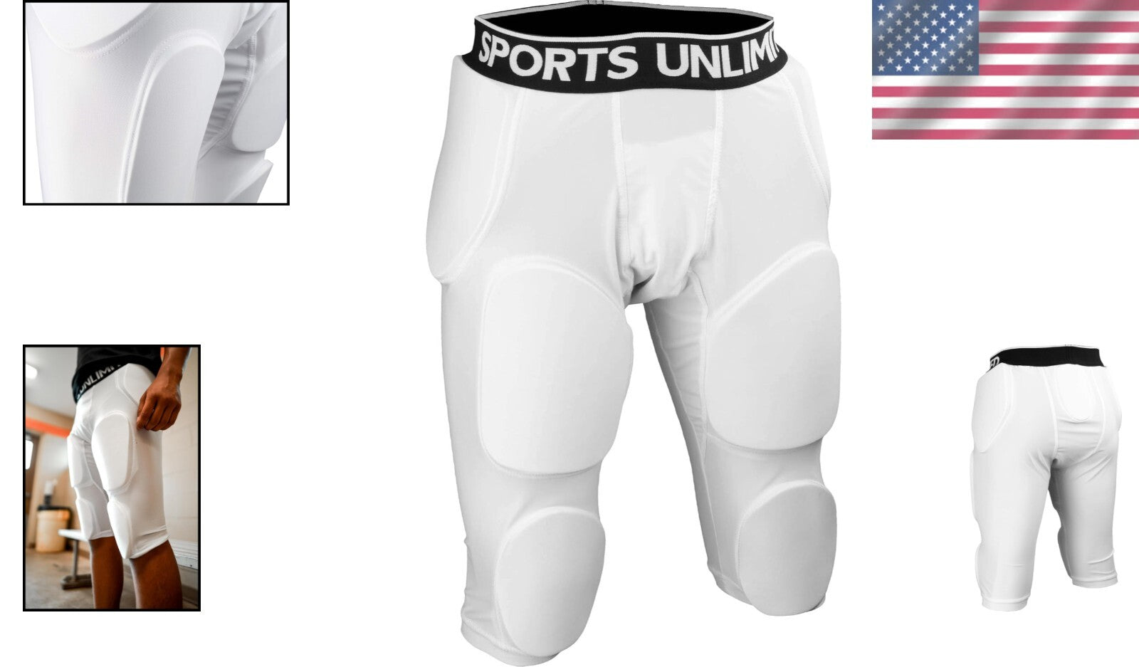 Adult Football Girdle with Cup Pocket - Compression Fit & All-Around Protection