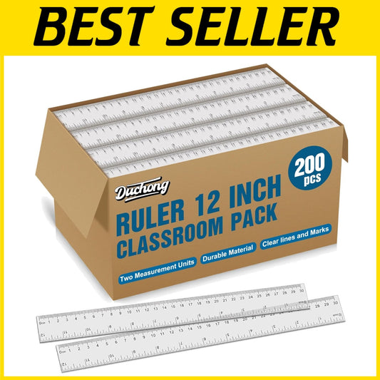 Durable 12 Inch Clear Plastic Rulers - Perfect for Classrooms and Home Learning