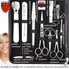 Load image into Gallery viewer, Premium Stainless Steel Manicure &amp; Pedicure Kit – 23 Tools for Nail Perfection
