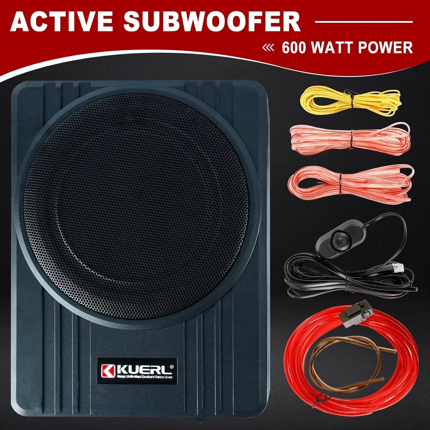 Ultra-Thin 800W Under-Seat Subwoofer with Built-In Amplifier—Sleek Audio Upgrade