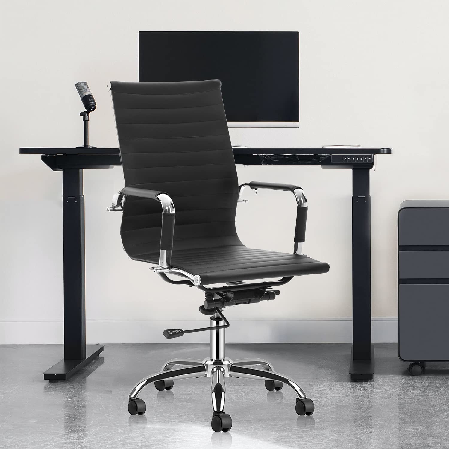 28 Inch Heavy Duty Office Chair Base Replacement - Universal Metal Leg Silver