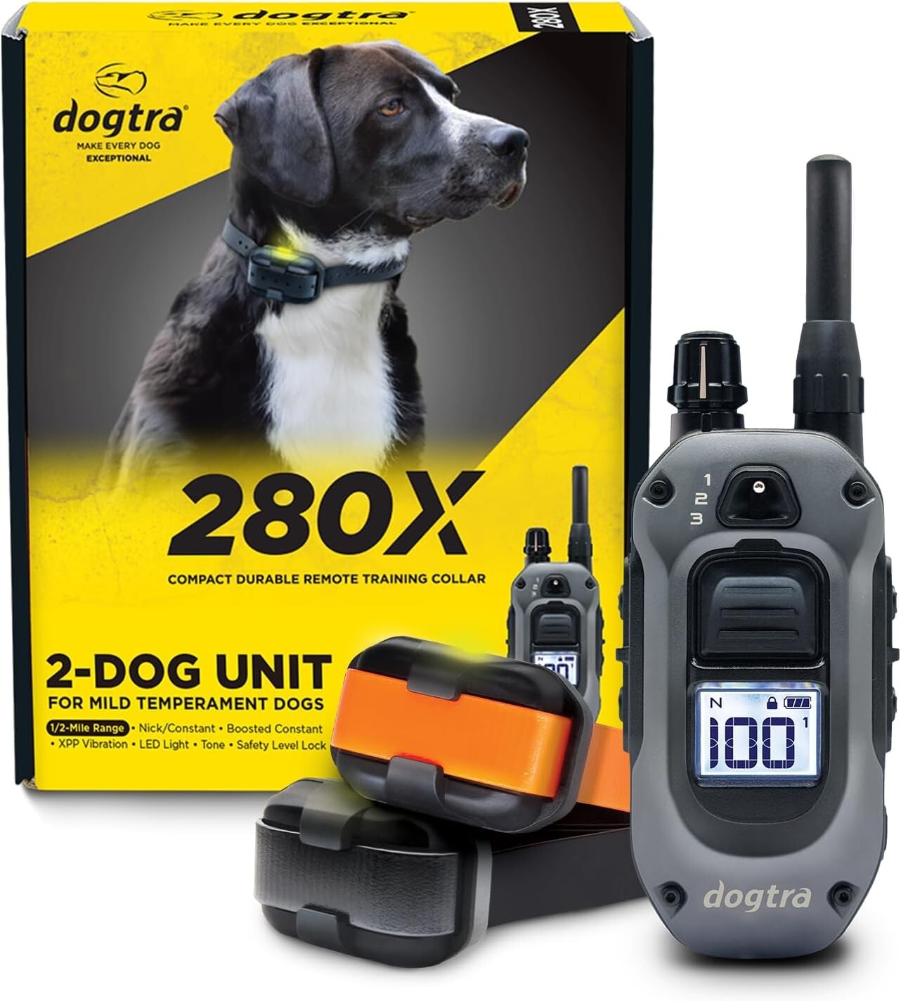 2-Dog E-Collar Remote Training System | Waterproof, Adjustable, 1/2 Mile Range