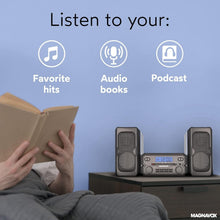Load image into Gallery viewer, Bluetooth-FM Stereo CD Shelf System with Remote &amp; LCD - Modern Black Design