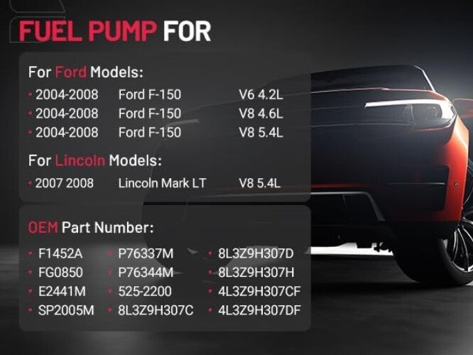 Electric Fuel Pump Module for 2004-2008 F150 & Lincoln Mark LT - 4.2L/4.6L/5.4L