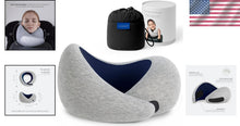 Load image into Gallery viewer, Compact Deep Blue Travel Neck Pillow with Asymmetrical Design - Washable Cover