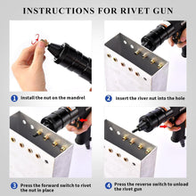 Load image into Gallery viewer, Pneumatic Rivet Nut Gun with Self-Locking Head - Adjustable Speed 1/4, 5/16, 3/8