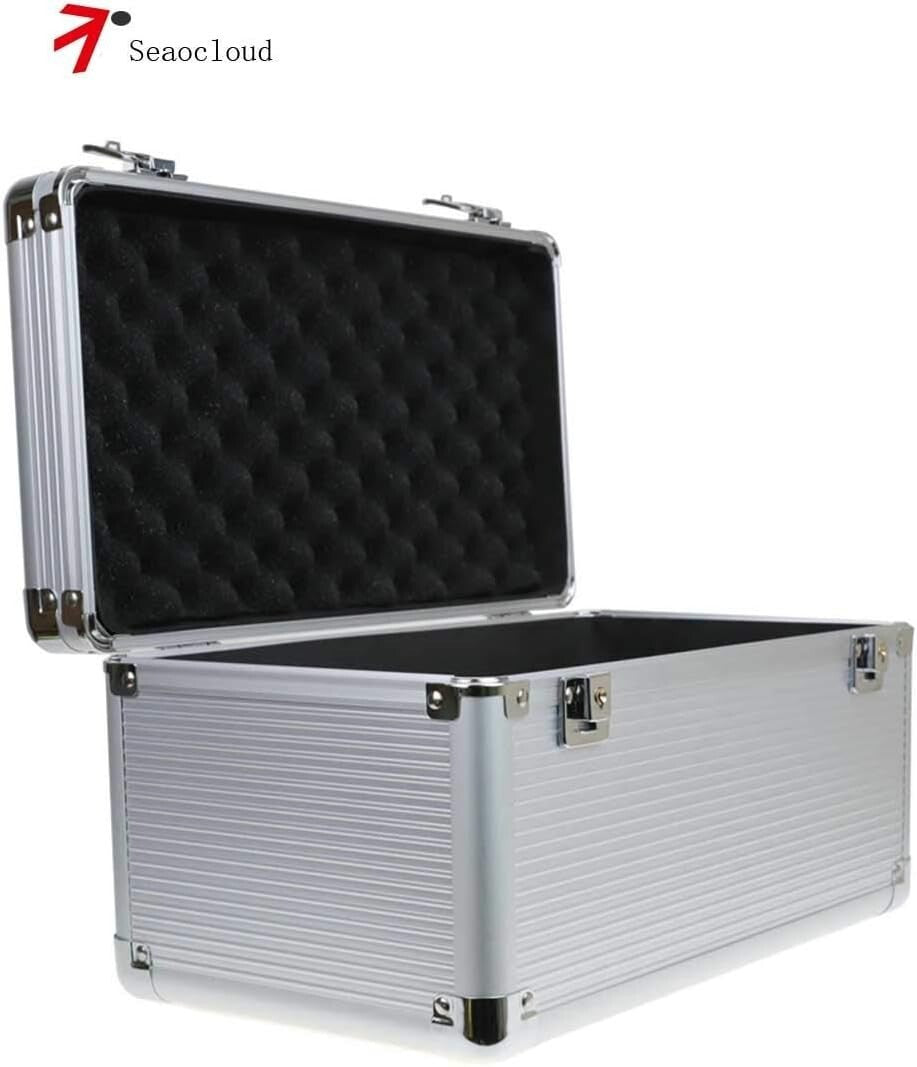 Durable Aluminum-Wrapped 10-Bay Storage Case for 3.5" HDDs - Lockable Design