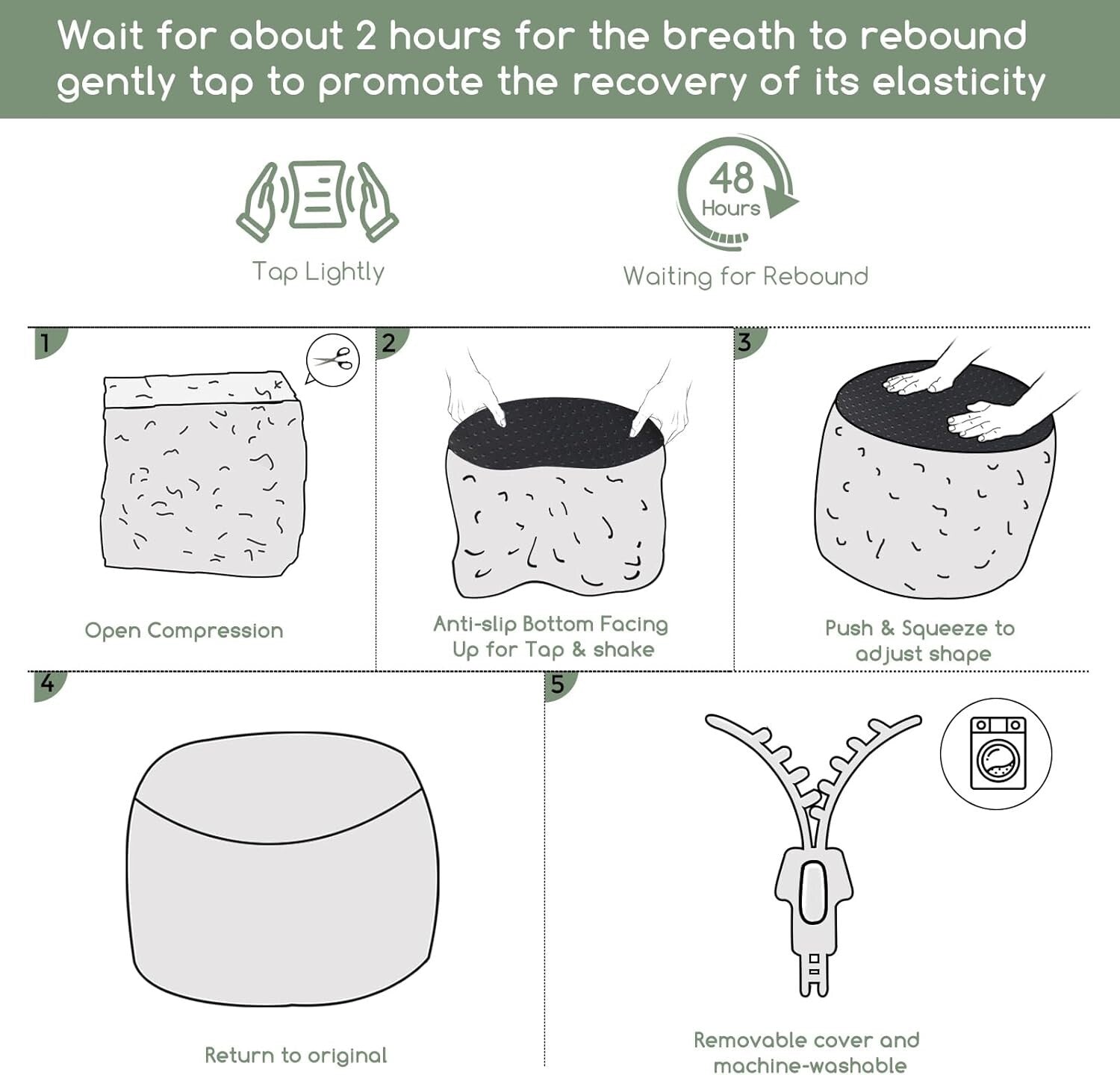 Elegant Round Pouf Ottoman - Cozy Corduroy and Faux Fur Foot Stool in Beige