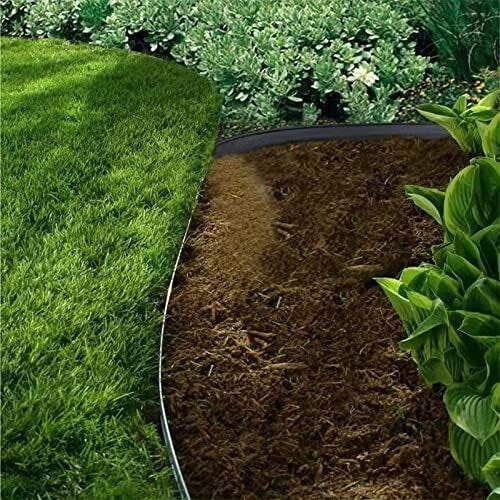 100FT No-Dig Landscape Edging Kit with 60 Durable Stakes - Black Beautification
