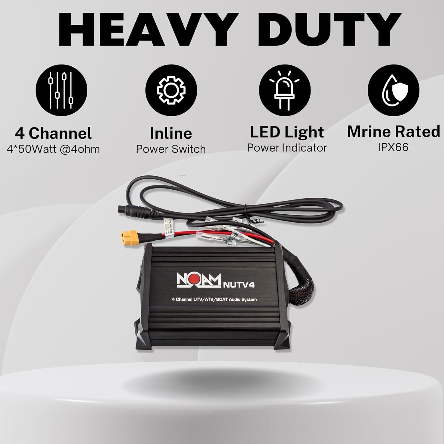 Compact Marine Stereo System with Remote, Ideal for Golf Carts and UTVs