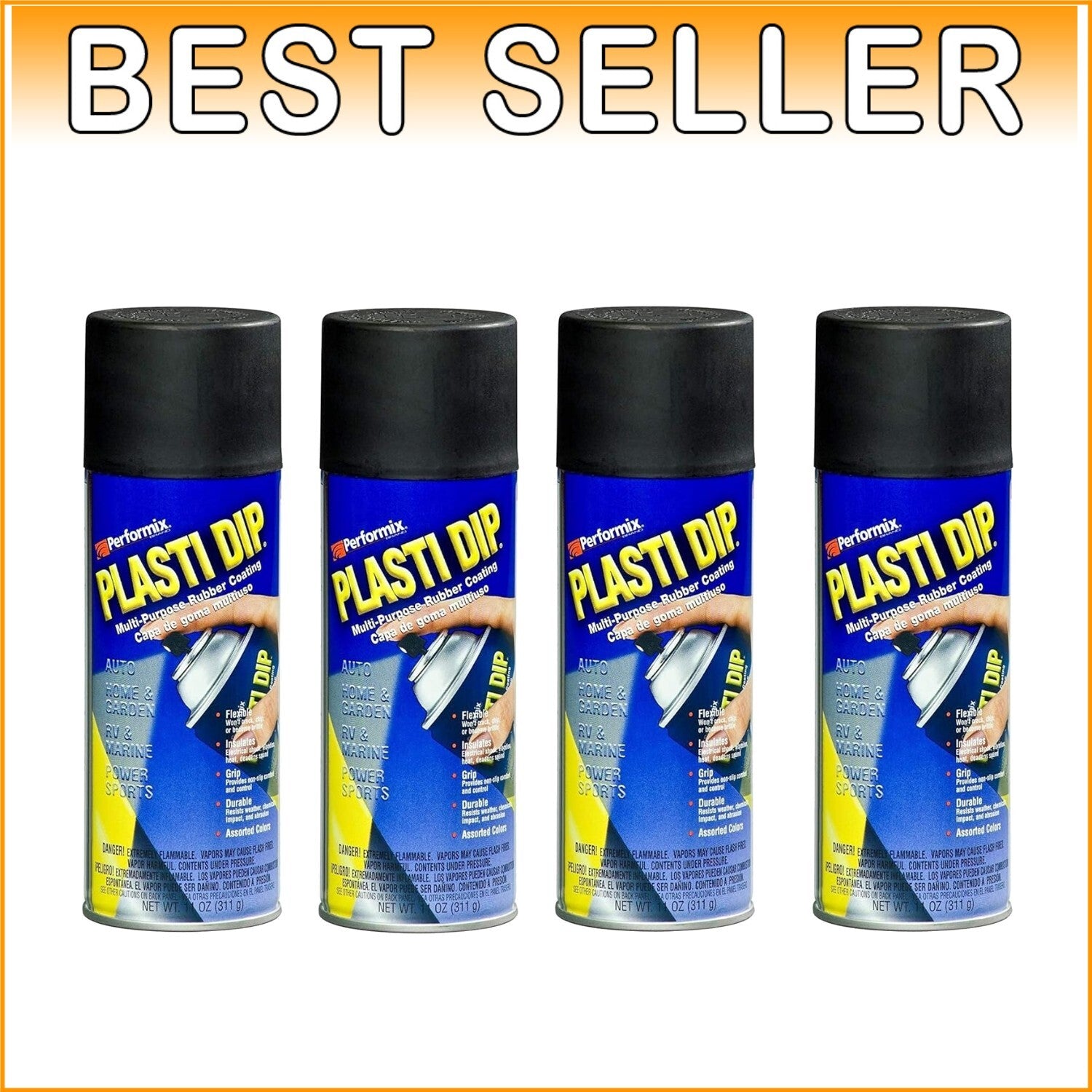 Effortless Wheel Protection: Plasti Dip 11203 Black Rubber Spray (4 x 11oz)