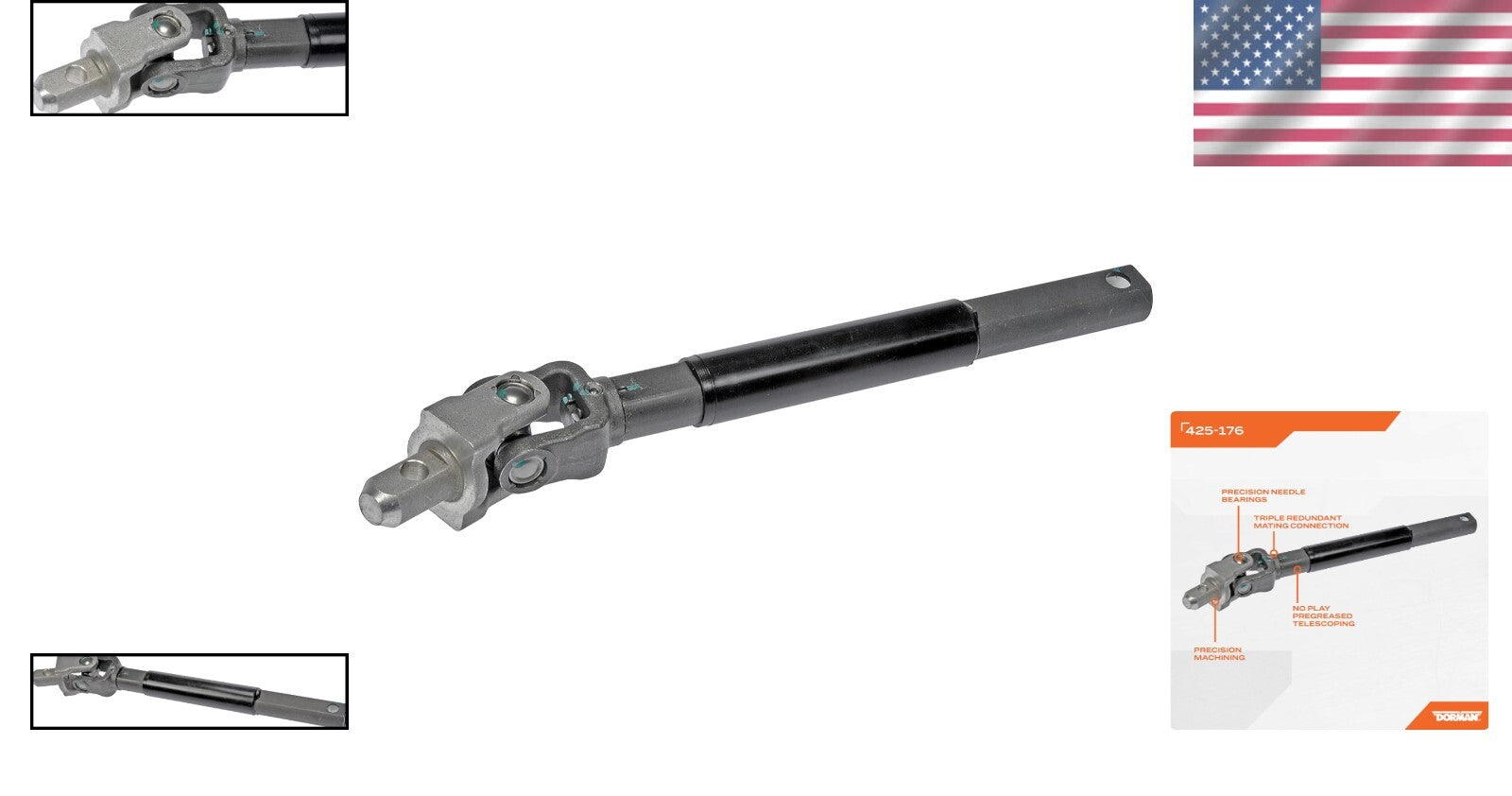 Precision-Made Steering Shaft Compatible with Select Vehicle Models - 15.2 Inch