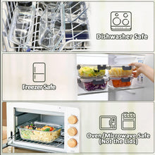 Load image into Gallery viewer, Durable 30 Oz Borosilicate Glass Containers - 8 Pack with Space-Saving Design