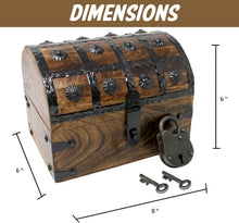 Load image into Gallery viewer, Decorative Pirate Chest with Skeleton Key - Ideal for Imaginative Play &amp; Storage