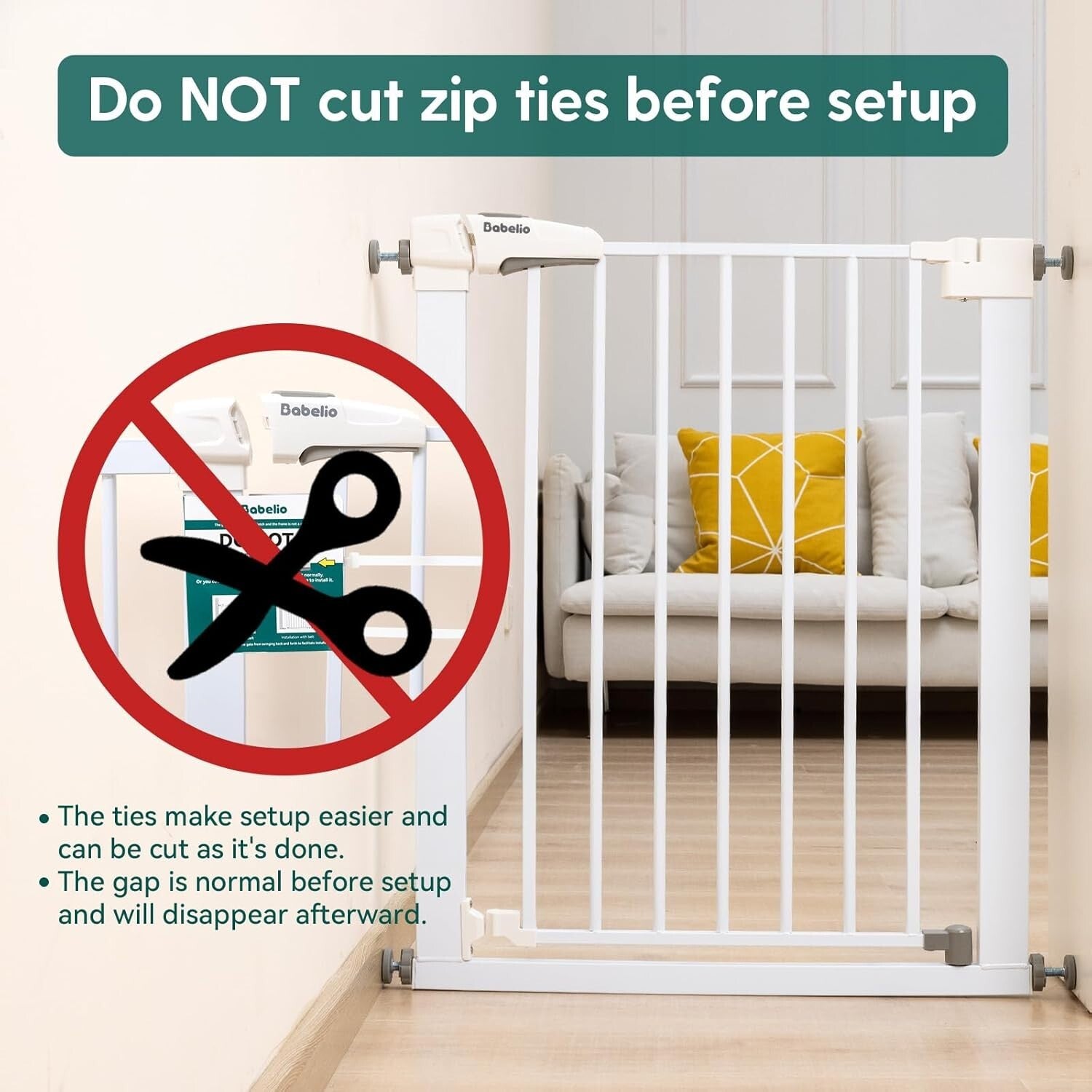 Adjustable Pressure Mounted Baby Gate: Fits Narrow & Wide Openings, 30'' Tall