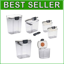 Load image into Gallery viewer, 6-Piece Airtight Clear Plastic Storage Set for Flour, Sugar &amp; Baking Essentials