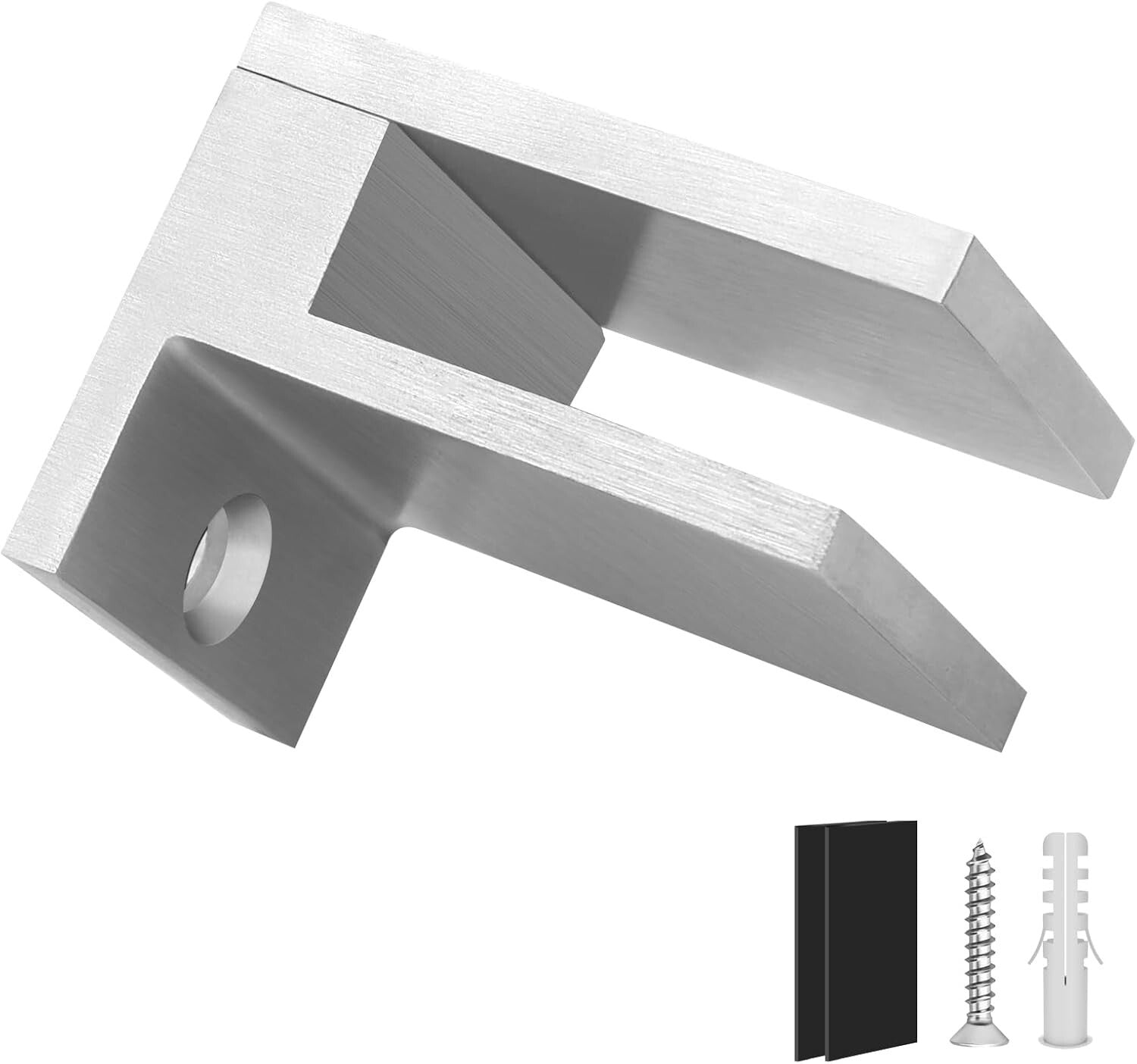 Modern Glass Railing Clamp - Stainless Steel 304 Clips with Rubber Pads, 4 Pack