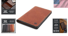 Load image into Gallery viewer, Luxury Leather Passport Holder – Fits 3.5" x 5.5" Field Notes, Travel Organized