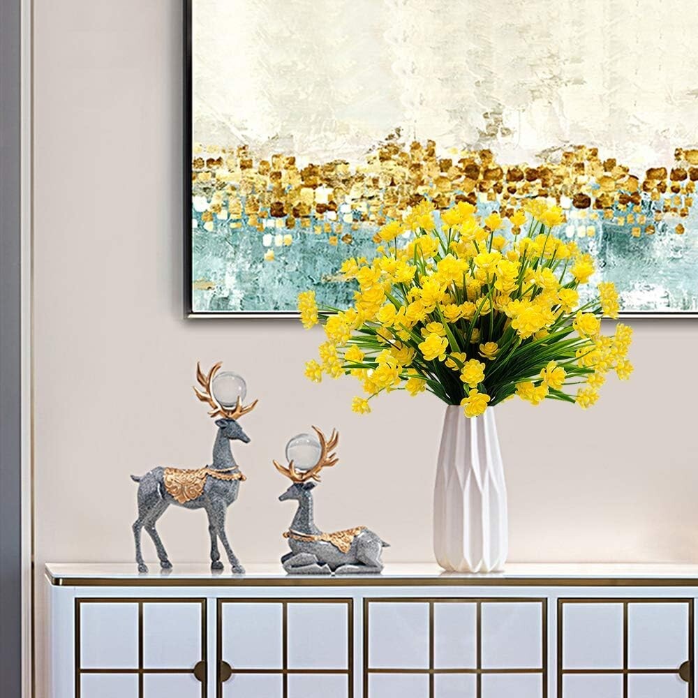 Lifelike 20 Bundle Faux Daffodil Flowers for Patios & Gardens - UV Resistant