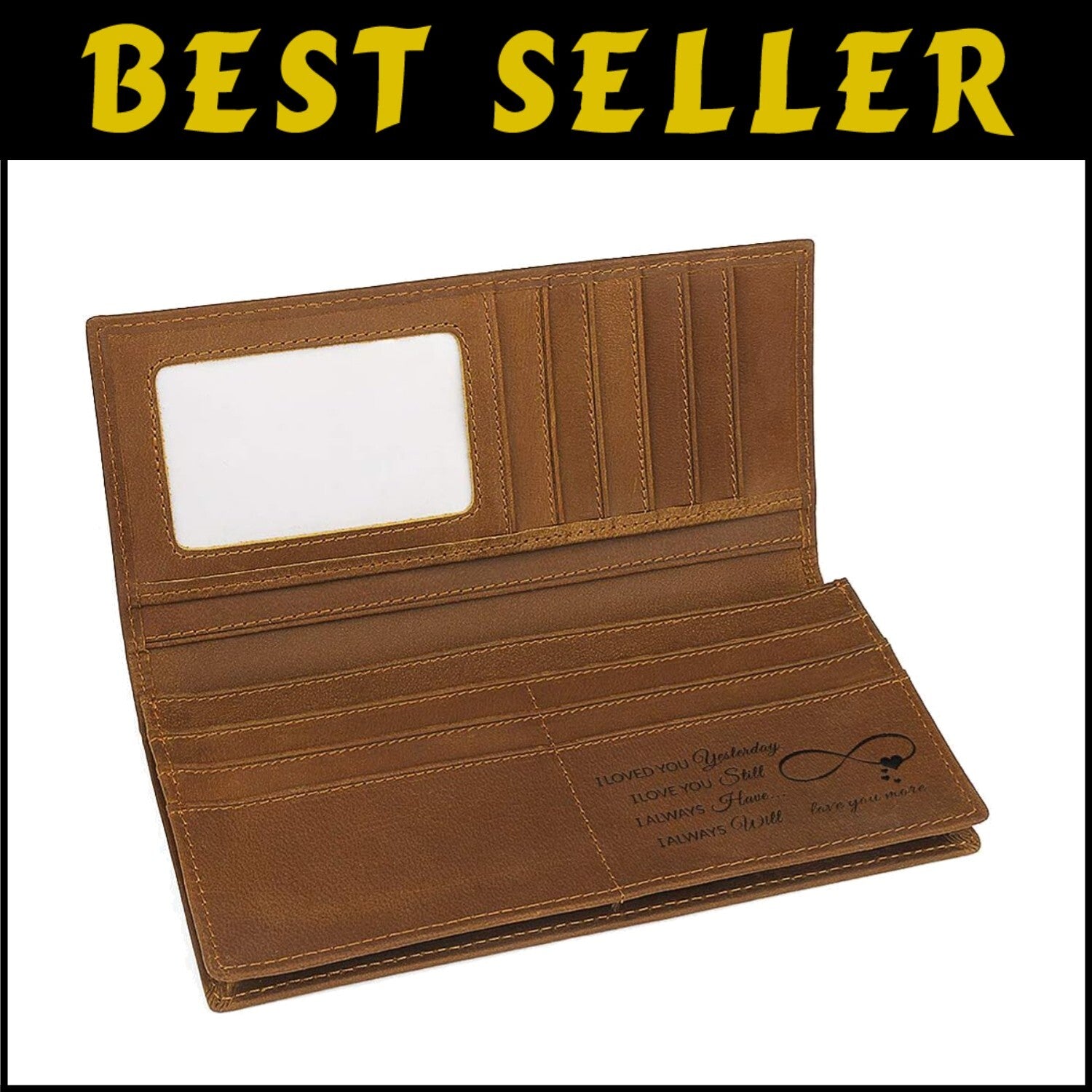 Luxury Engraved Long Wallet for Men - Personalized Gifts for Fathers and Sons