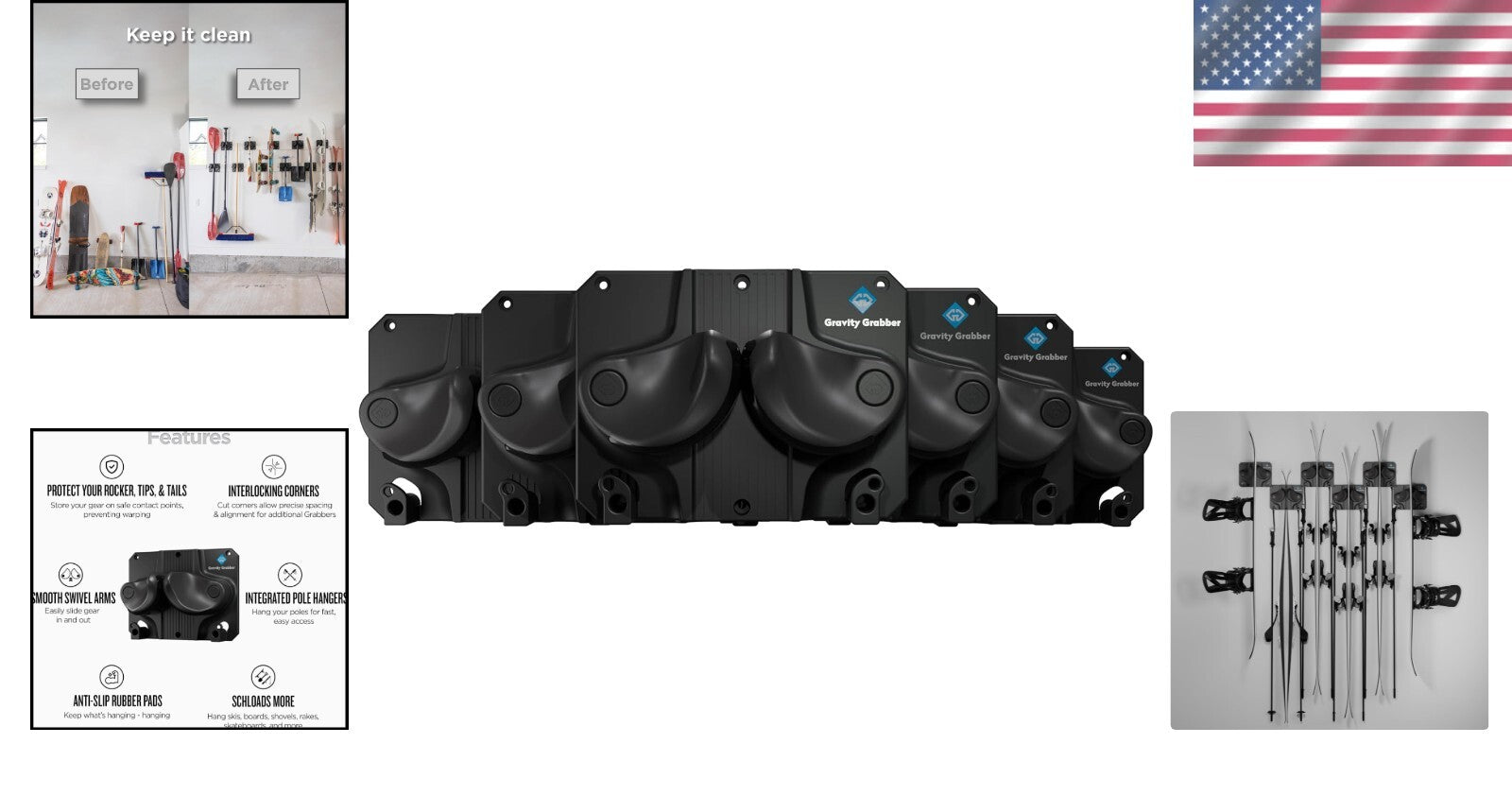 Durable Ski and Snowboard Storage Solution - Gravity Lock & Powder Coated Finish