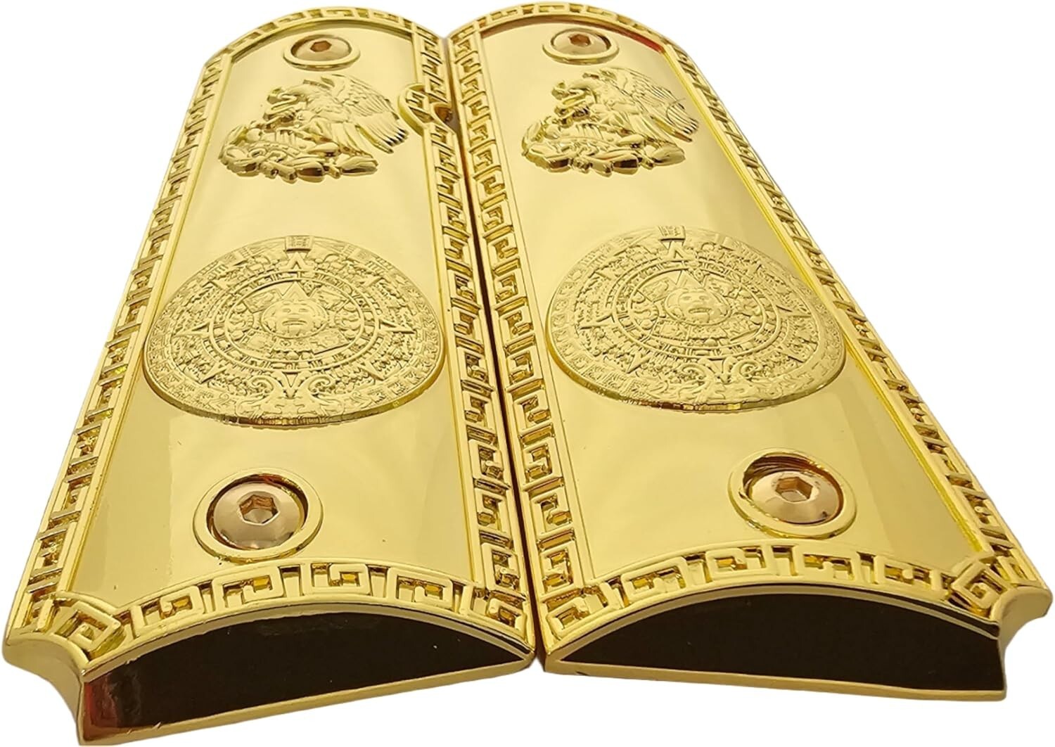 Luxury Gold-Plated 1911 Grips for Colt, Rock Island & More - Ambidextrous Design