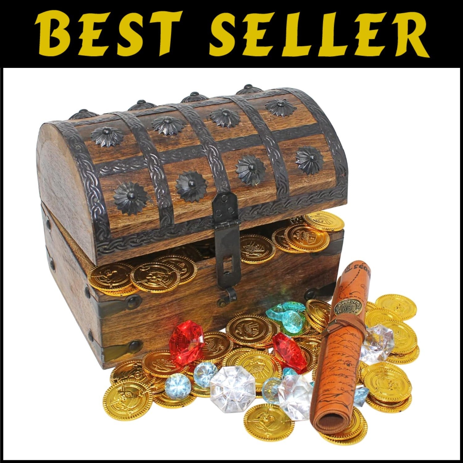Ultimate Pirate Adventure Chest: Treasure Box with Coins & Map - 6 Pounds