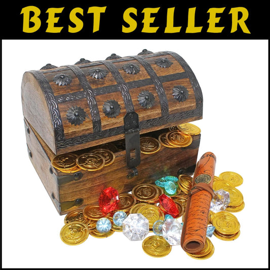 Ultimate Pirate Adventure Chest: Treasure Box with Coins & Map - 6 Pounds