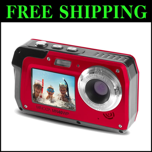 48MP Waterproof Digital Camera with Dual LCD Screens - 2.7K Video Capture