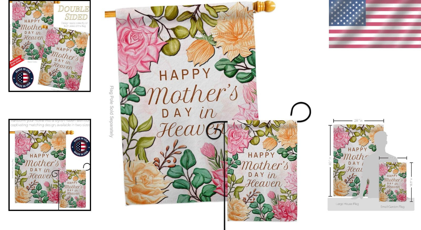 Vibrant Double-Sided Mother's Day Garden Flags - Eco-friendly & Durable