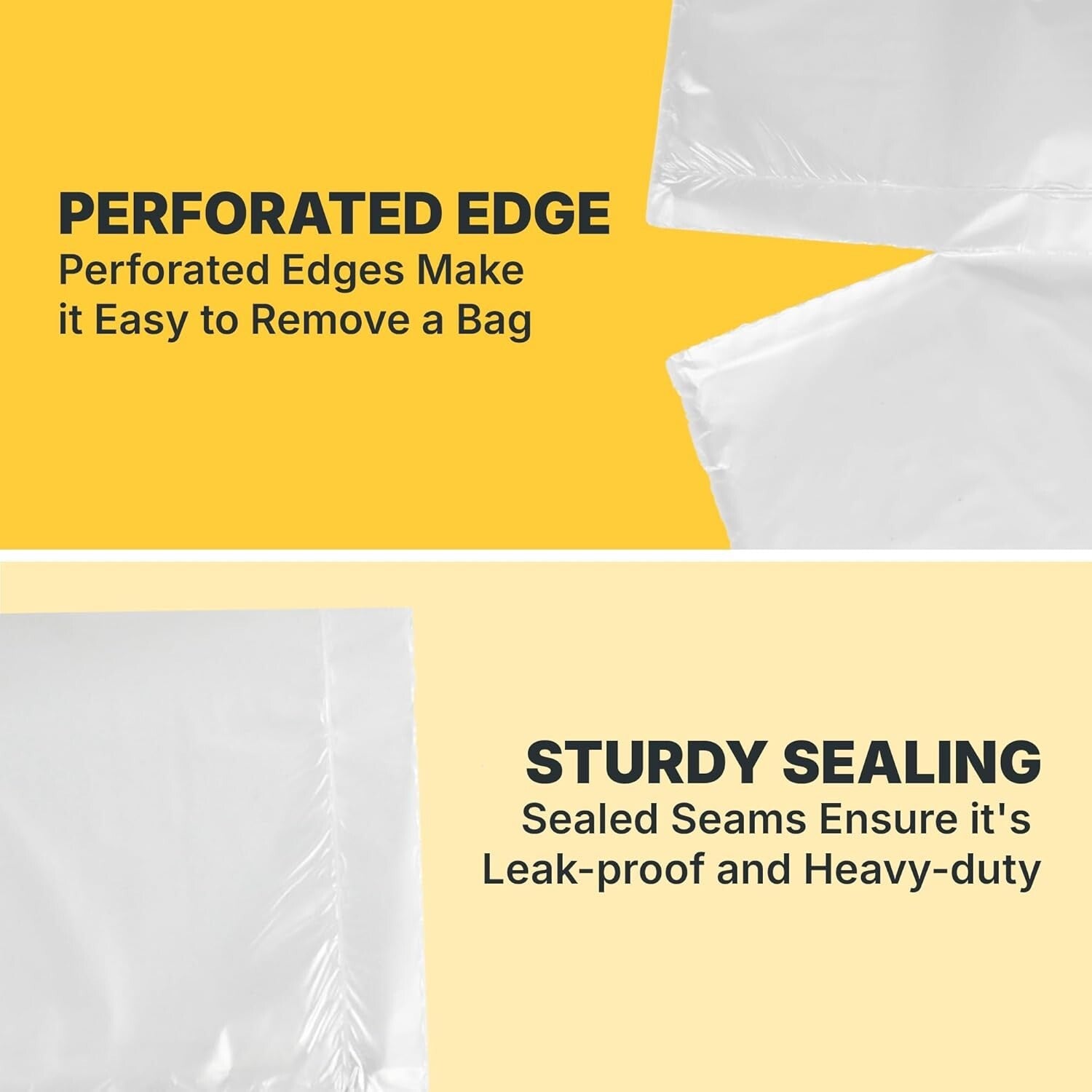 Economical 1000ct High Density Trash Bags, 12-16 Gal, Leak-Proof & Durable