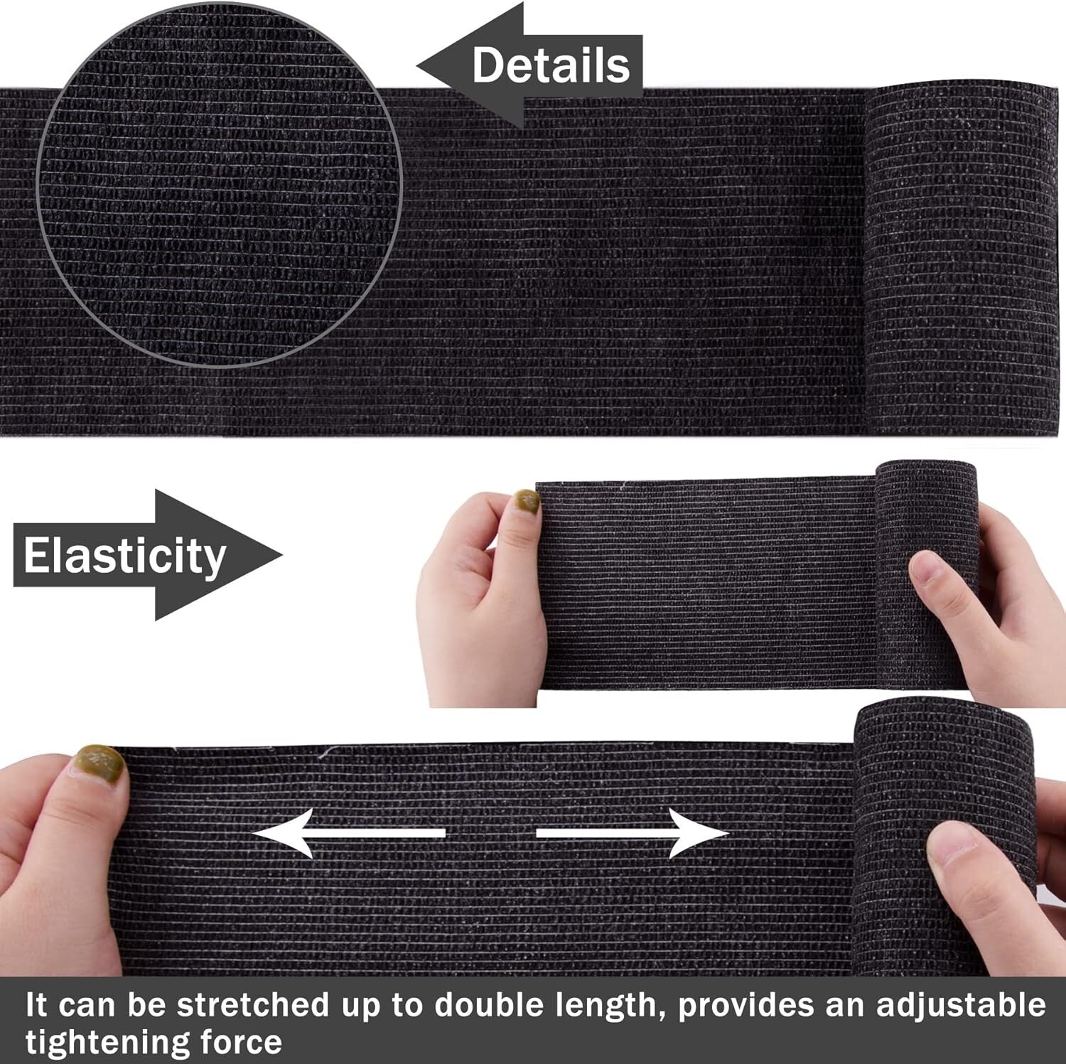 Comfortable 4 Inch Self-Adherent Stretch Bandage Wrap - 40 Rolls for Easy Care