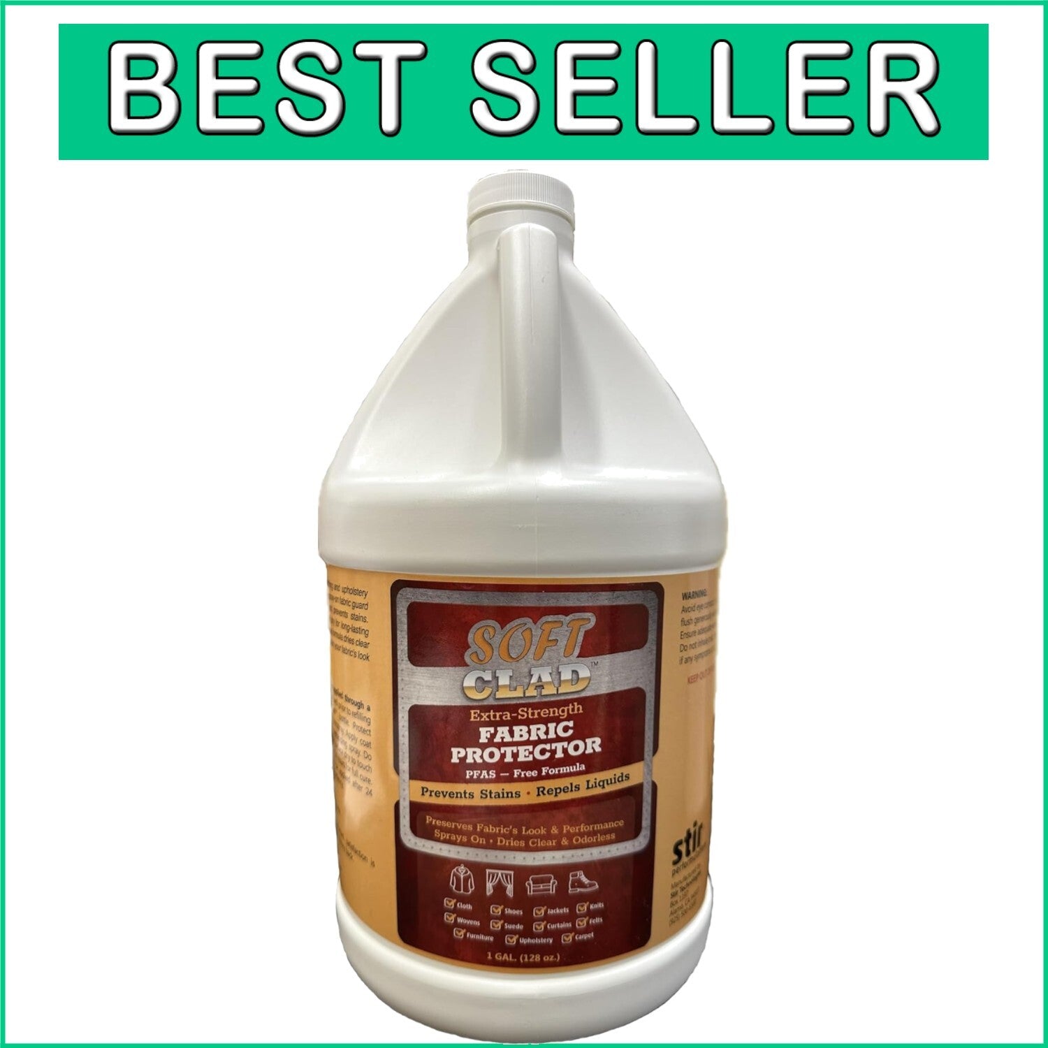 Extra Strength Fabric Protector Spray - 1 Gallon Stain Guard for Upholstery