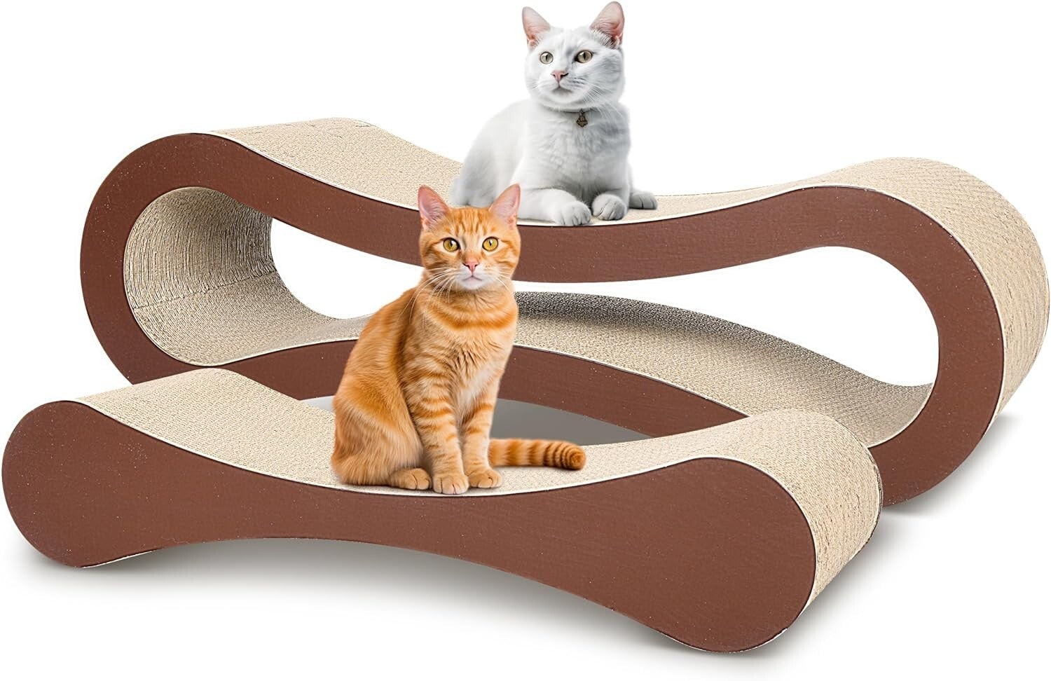 X-Large 2-in-1 Cat Scratcher & Cozy Lounge - Ergonomic Frosty Infinity Shape