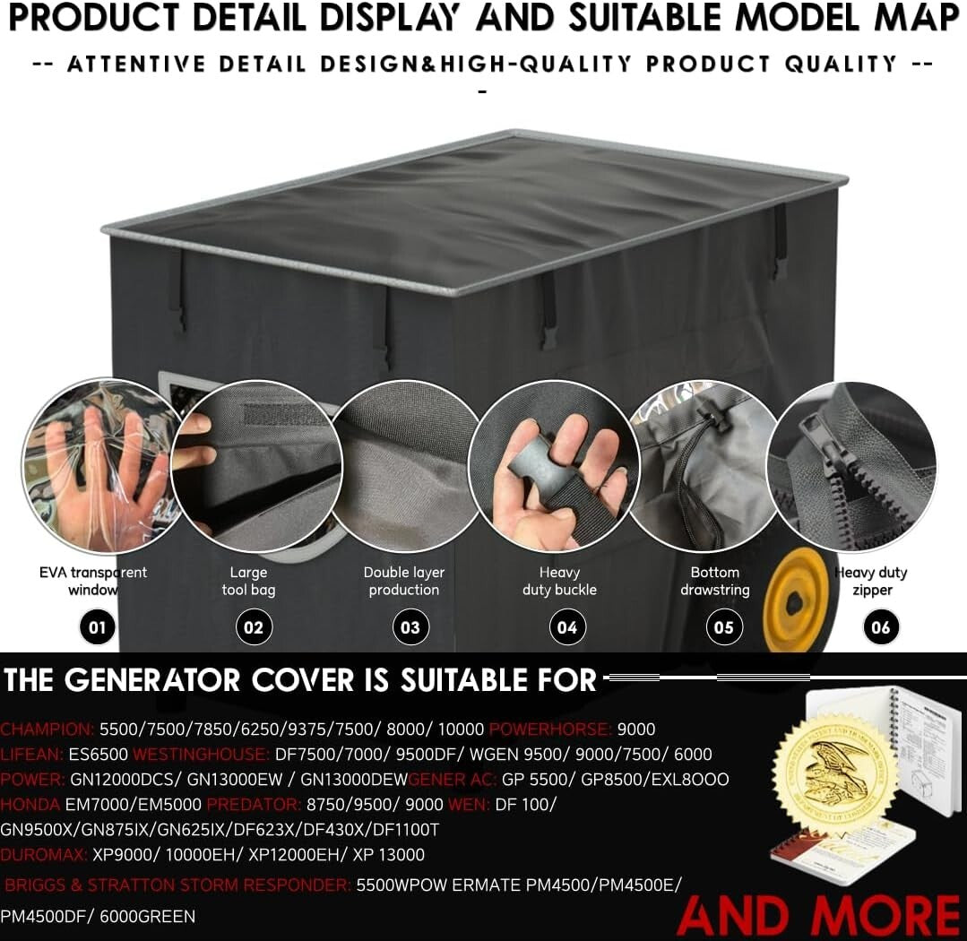 100% Waterproof Heavy Duty Generator Cover – Double Layer Protection, 32x24x24
