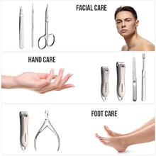Load image into Gallery viewer, Ergonomic 8-Piece Manicure Kit for Men with Travel Case - Ultimate Grooming Gift