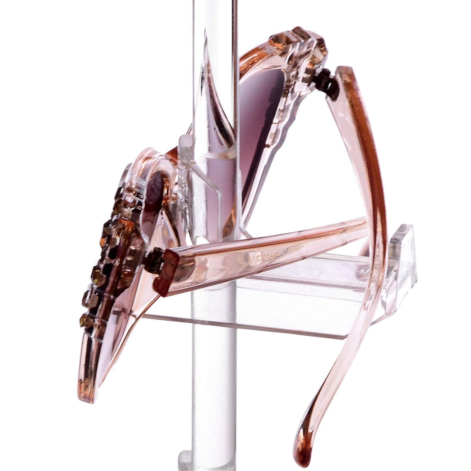 High-Capacity Clear Acrylic Sunglasses Rack for 24 Pairs - Stylish Organizer