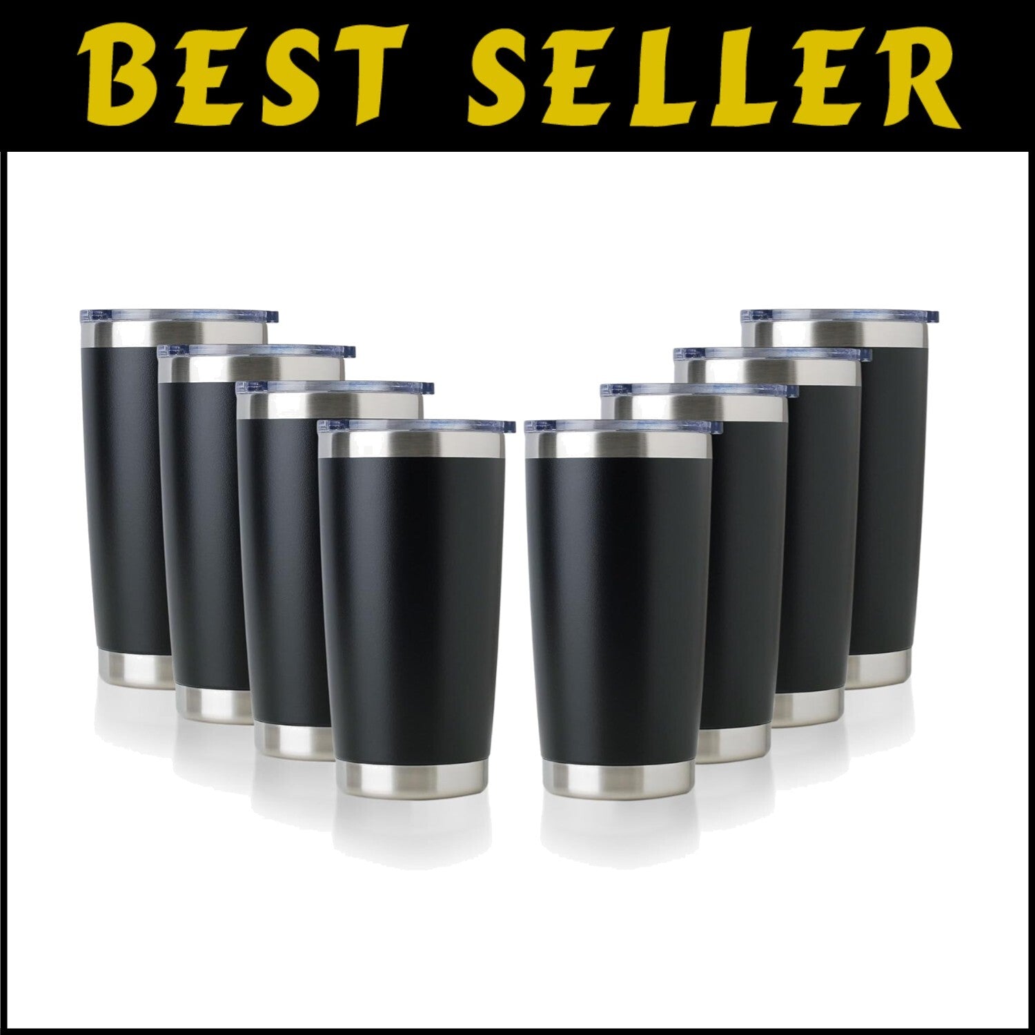 Durable 20oz Powder Coated Travel Tumblers - Insulated, 8 Pack Essentials